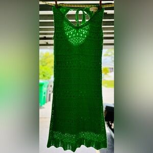 Green, crotchet dress.